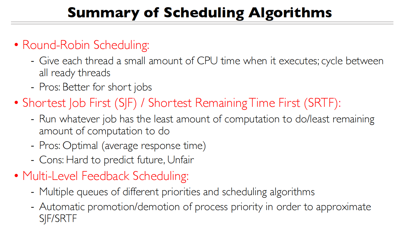 09 Scheduling Summary1