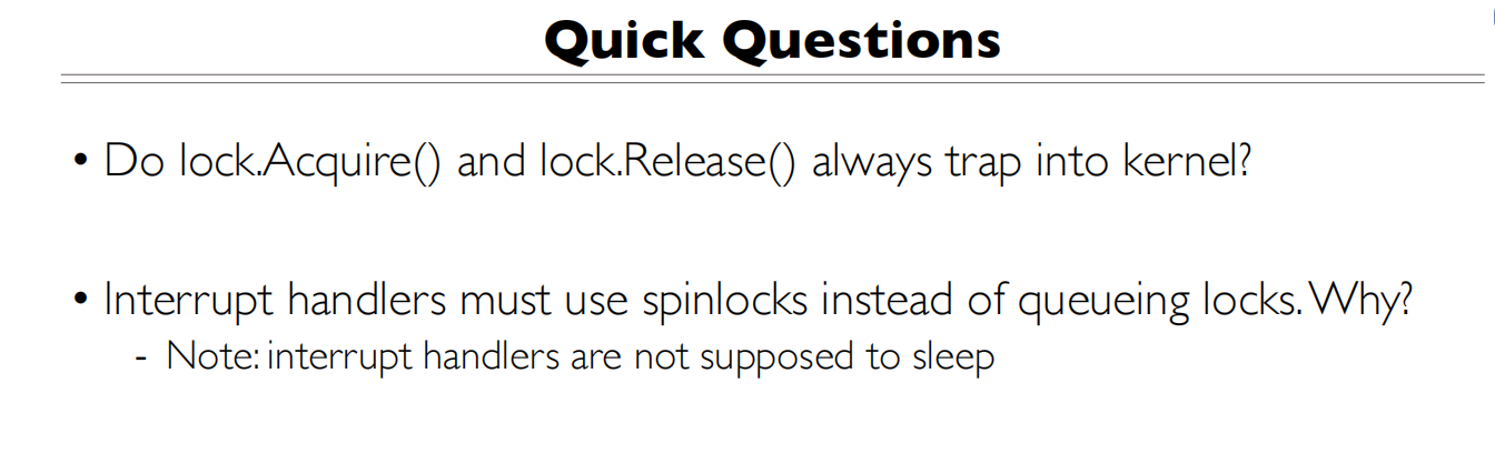 11 Lock and Condition Variables Implementation 一些问题