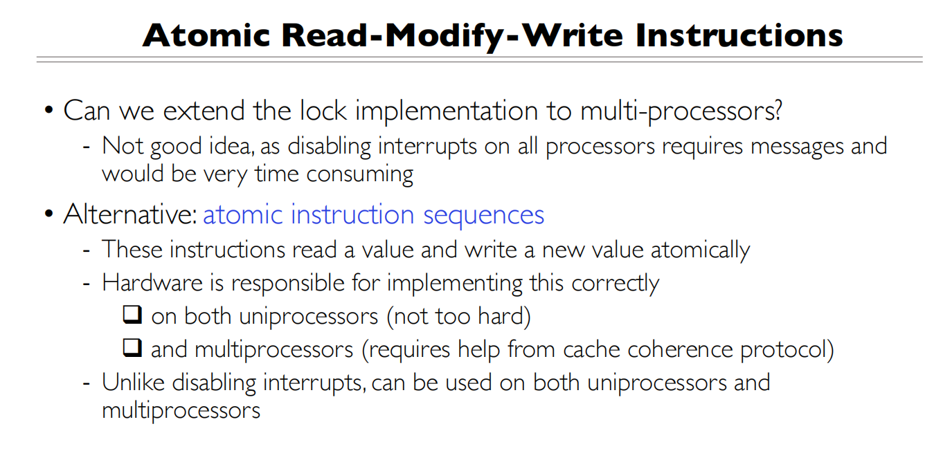 11 Lock and Condition Variables Implementation 多处理器实现锁1