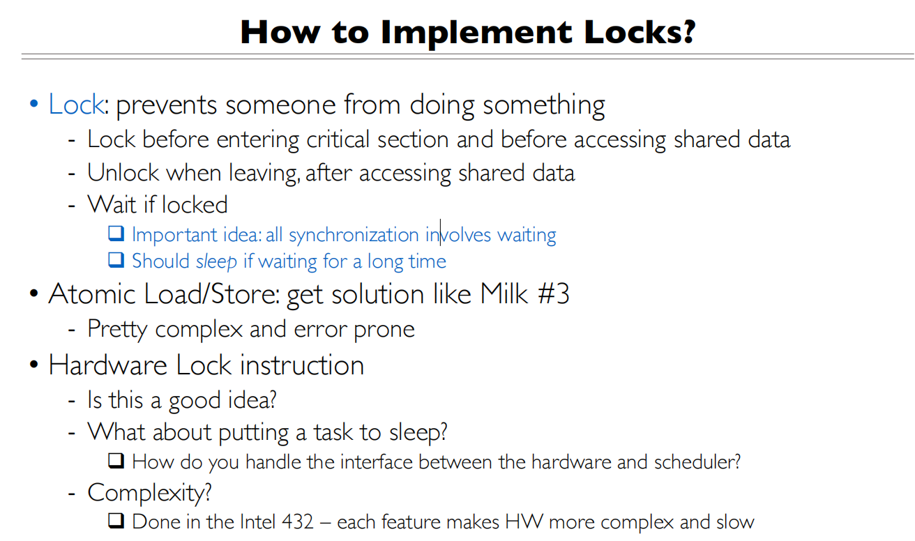 11 Lock and Condition Variables Implementation 如何实现锁1