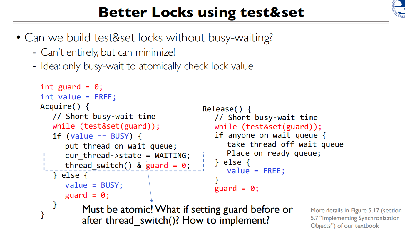 11 Lock and Condition Variables Implementation 更好的自选锁2