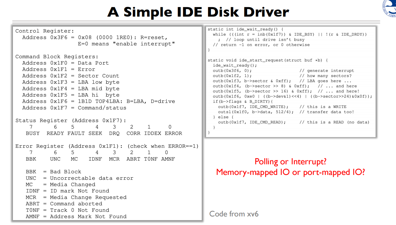 13 IO Devices and storage 最简单的IO设备