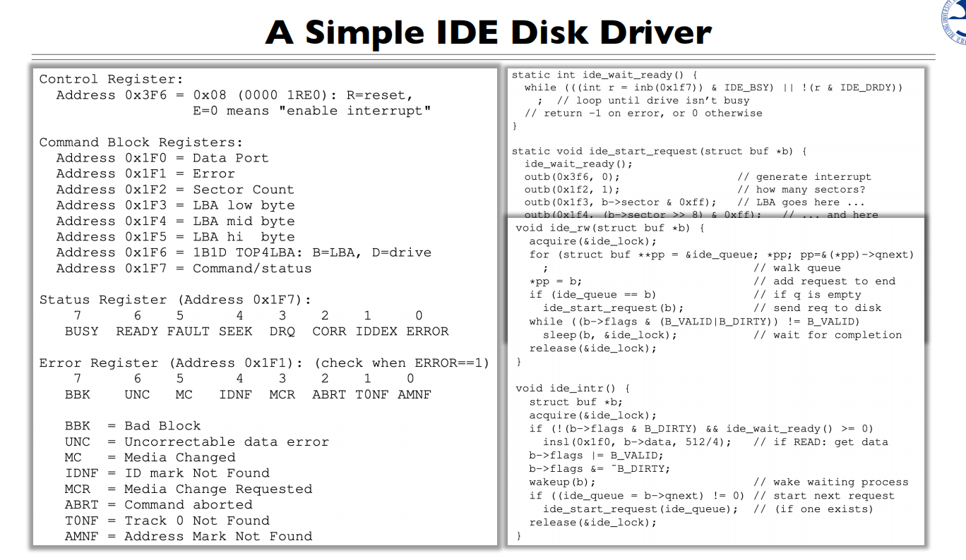 13 IO Devices and storage 最简单的IO设备2