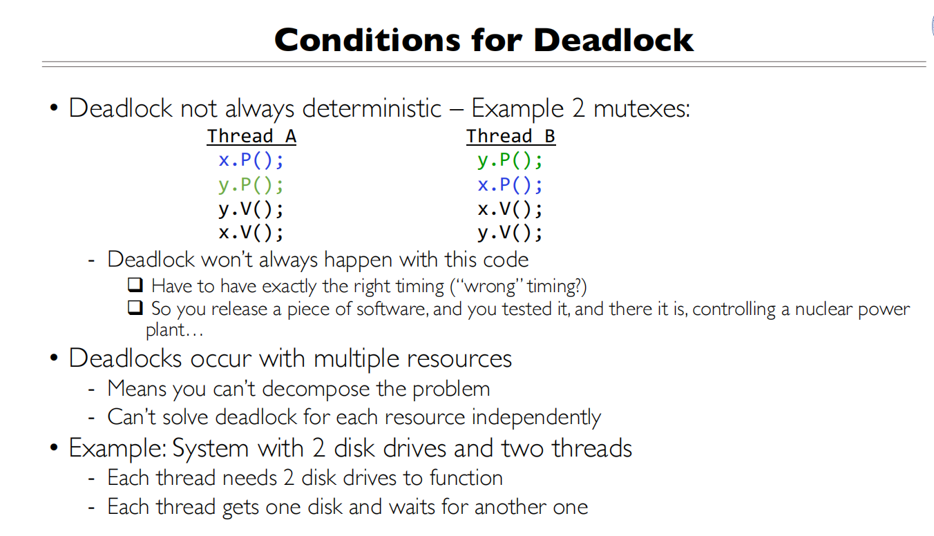 RW and Deadlock 产生死锁的条件