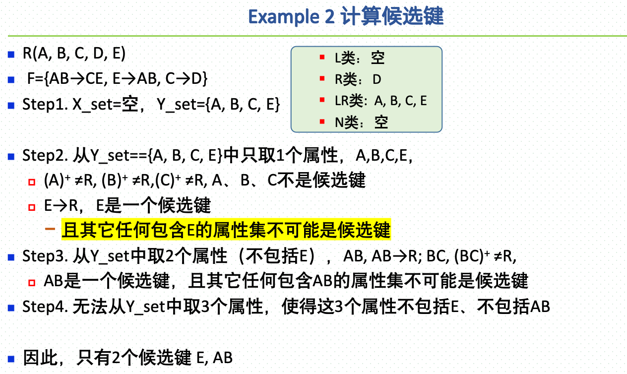 期末题型-Chapter7-计算候选键