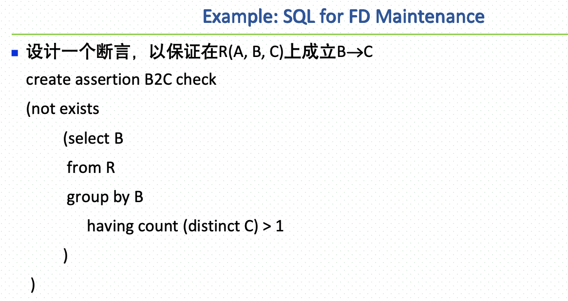 期末题型-Chapter7-SQL-for-FD-Maintenance